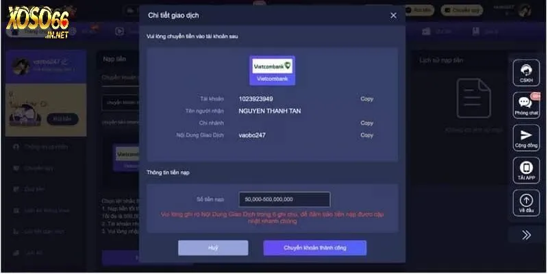 Kiểm tra chính xác thông tin giao dịch trước khi thực hiện 